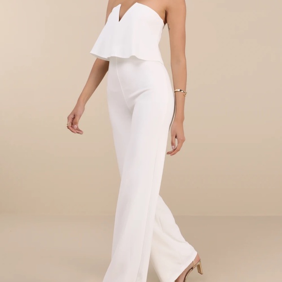 Power of Love White Strapless Jumpsuit - Picture 4 of 5